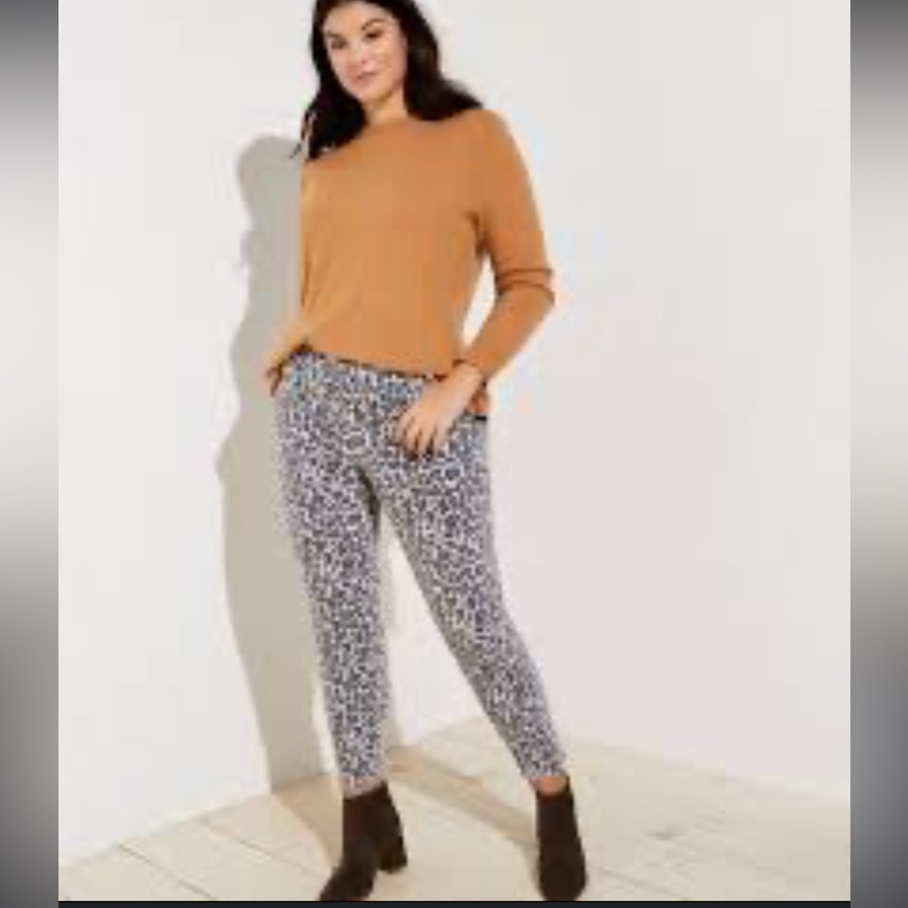 NWT Loft Animal Print Curvy Skinny Denim